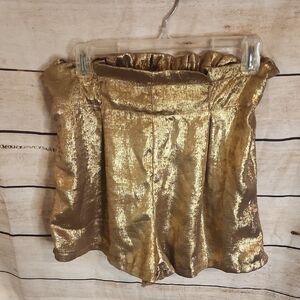 SHEIN Shimmering Gold High Waist Shorts